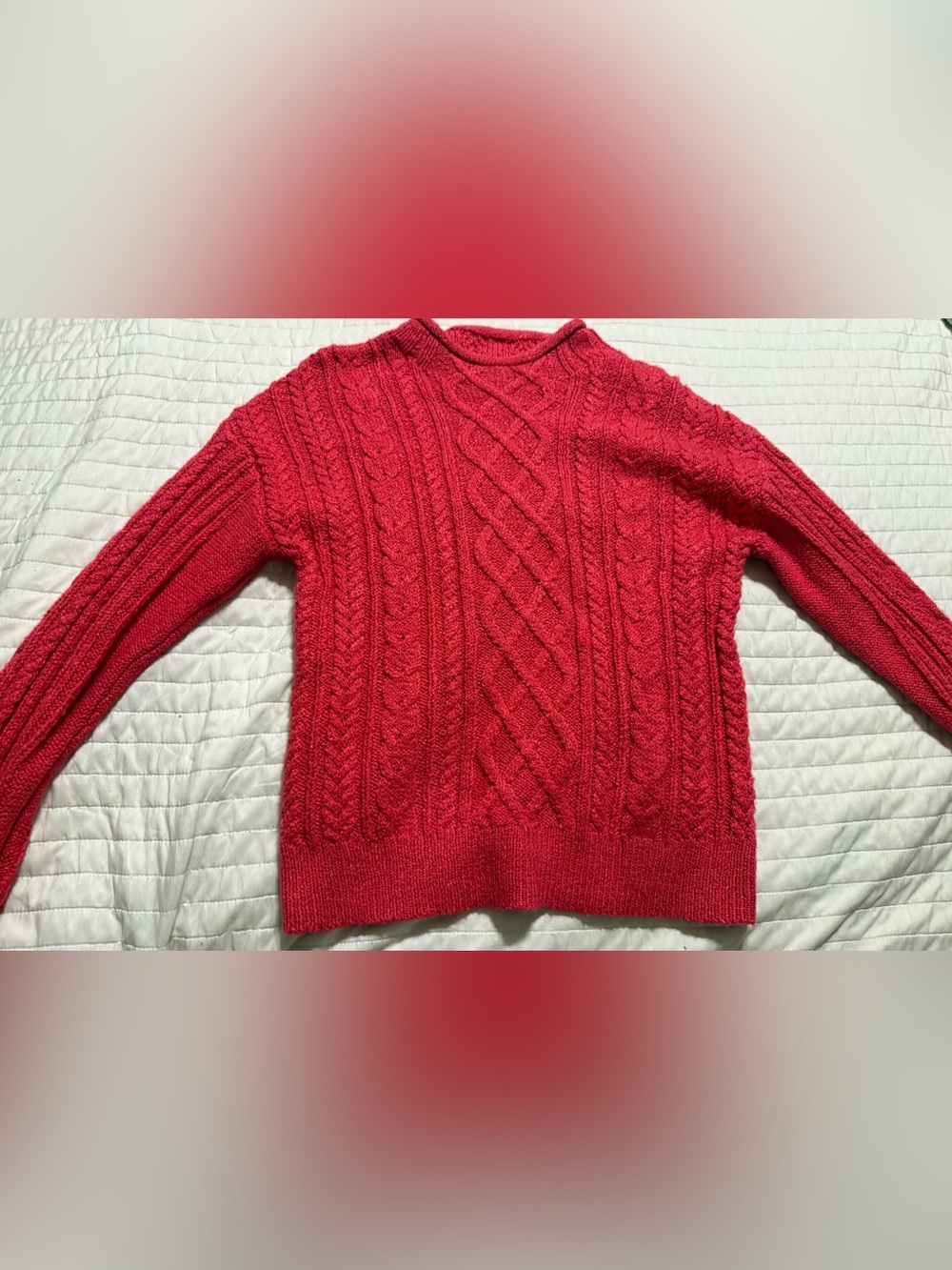 J. Crew dark pink Cable-Knit Crewneck Sweater XS